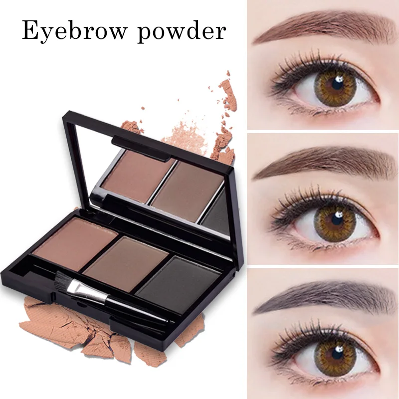 CHANCCI бровей порошок 3 цвета Eye brow Powder палитра Водонепроницаемый и размазать