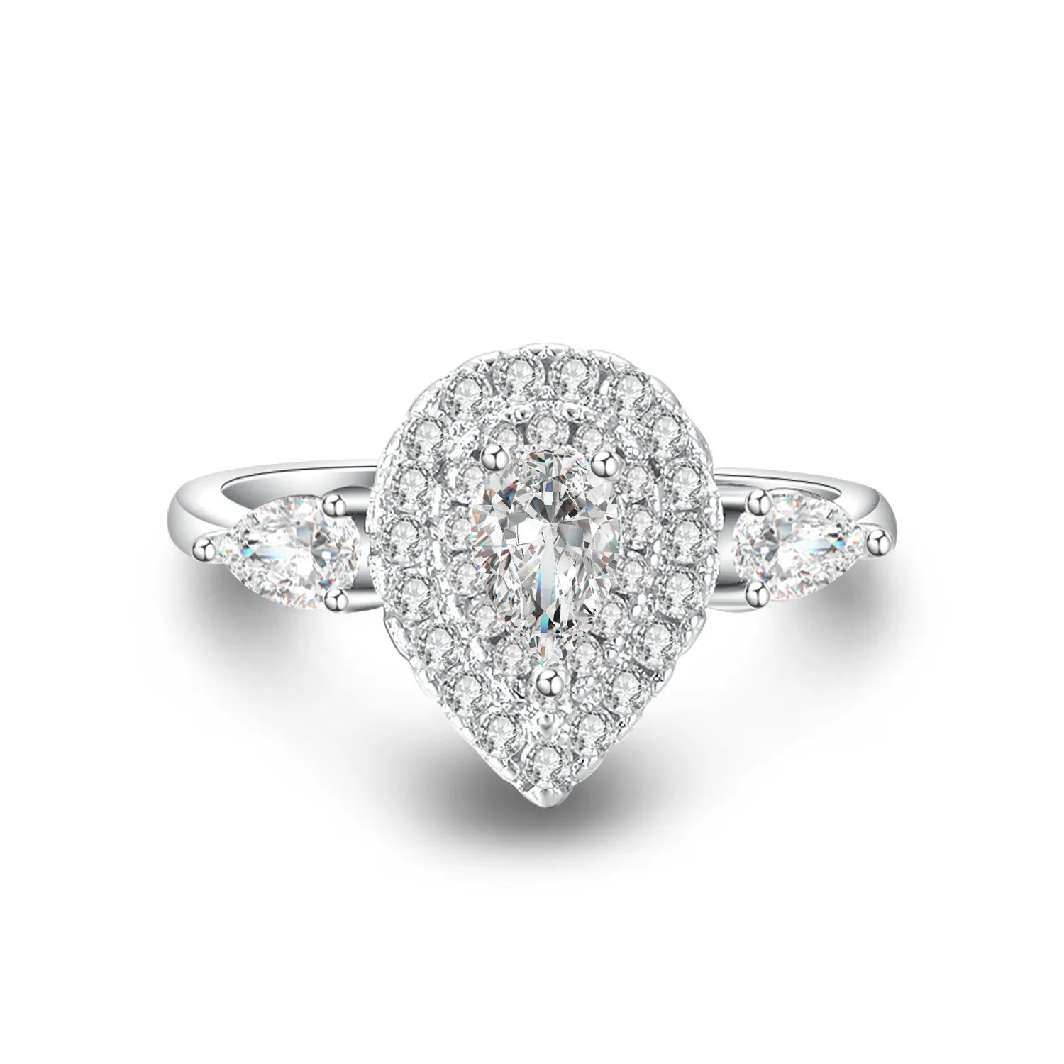 free shipping silver plated ring for woman wedding white &amp pink color heart stone lady high quality crystal Ring | Украшения и