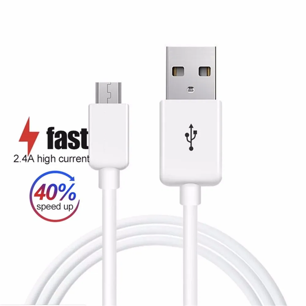 2,4 A Быстрый кабель Micro USB кабель для зарядки данных для samsung Xiaomi huawei кабель Micro USB кабель для зарядки мобильного телефона 1 м 1,5 м 2 м - Цвет: White