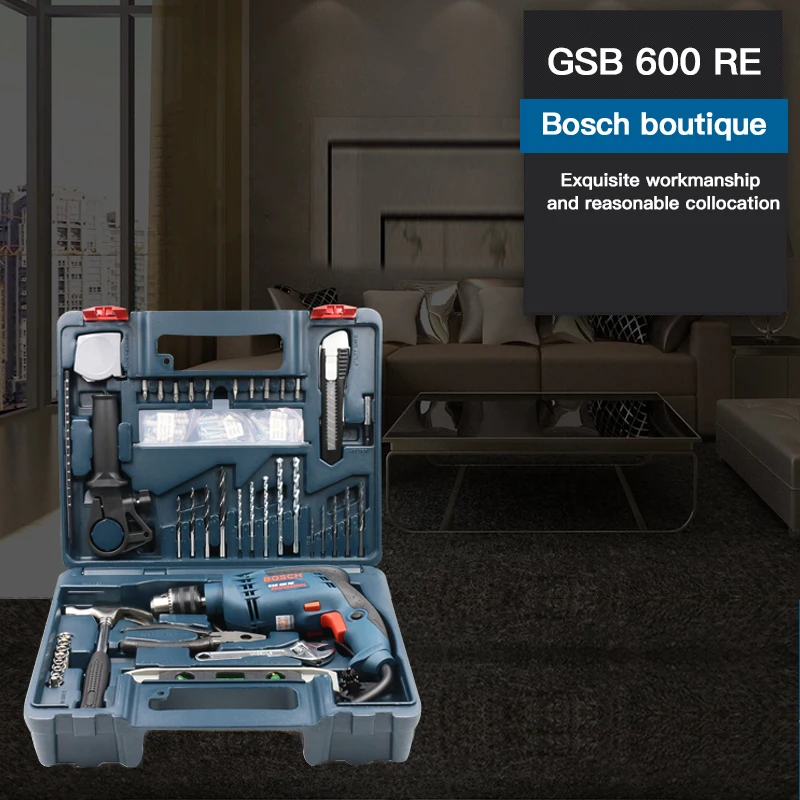 Bosch GSB600RE набор ударной дрели многофункциональный бытовой электродрель отвертка электрический молоток Toolbox