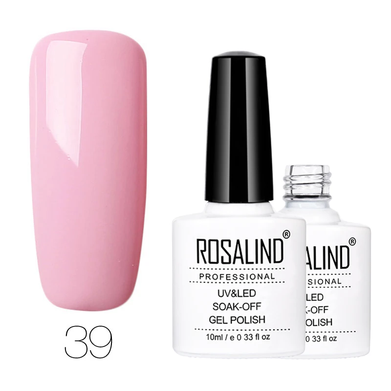 Rosalind, 10 мл, 01-58 цветов, Гель-лак для ногтей, белая бутылка, яркий красочный Гель-лак для стемпинга, УФ светодиодный Гель-лак - Цвет: 39