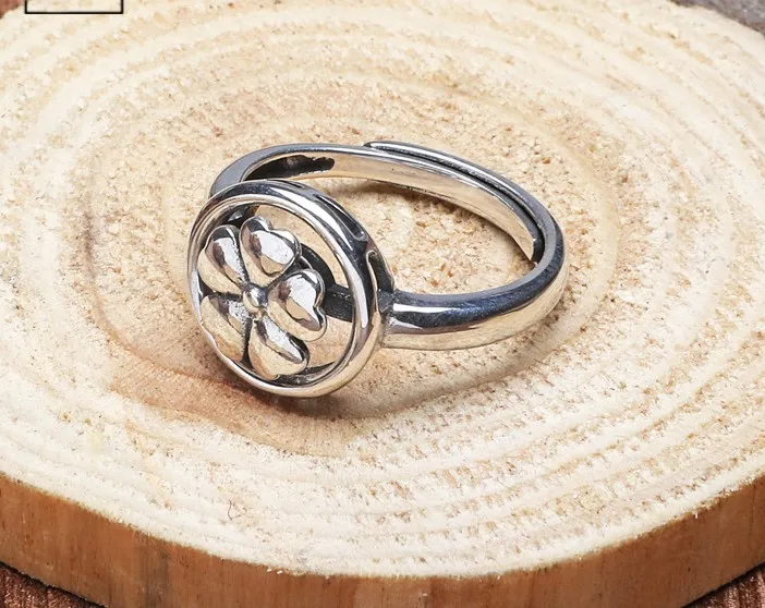

Ms S925 pure silver restoring ancient ways ring fashion petals ring rotating ring opening fashionable silver ornament