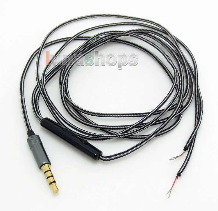 

LN004326 1.3m Semi Finished OFC 3.5mm Earphone audio DIY wire cable with Mic remote For Samsung or Iphone