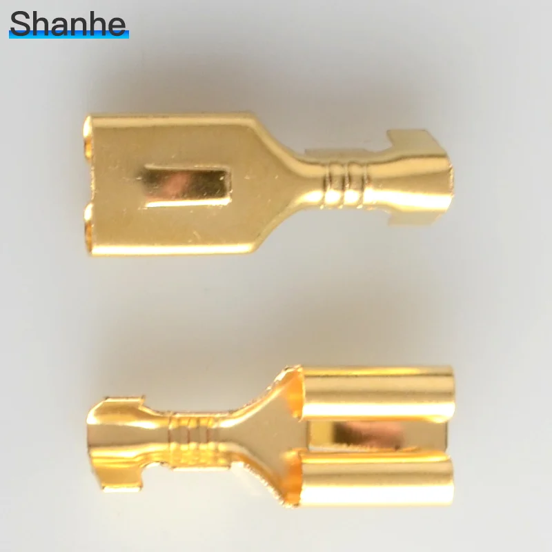 200 шт. 6 3 мм обжимная Клемма гнездовой контактный разъем|spade connector|female spade connectorfemale |