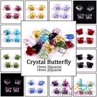 colorful crystal loose beads 1014mm glass butterfly crystals beads charmly for jewelry making diy accessories
