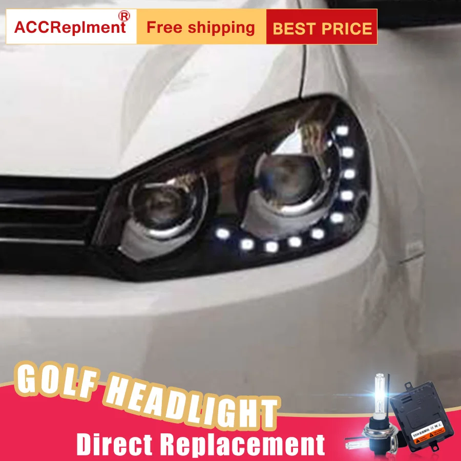 2 шт. светодиодный ные фары для VW Golf 6 2009 2013 Автомобильные ангельские глазки
