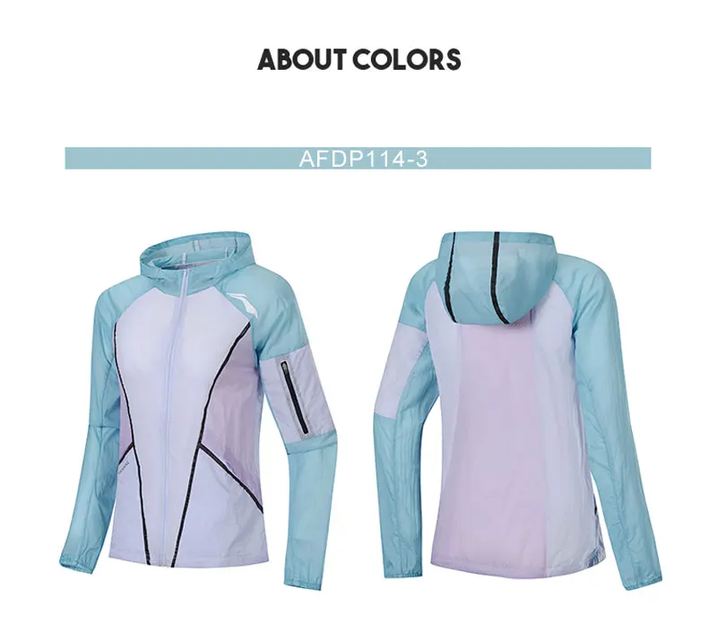 Li-Ning/Женская ветровка для бега, с капюшоном, с дышащей подкладкой из нейлона, спортивная куртка AFDP114 WWF923