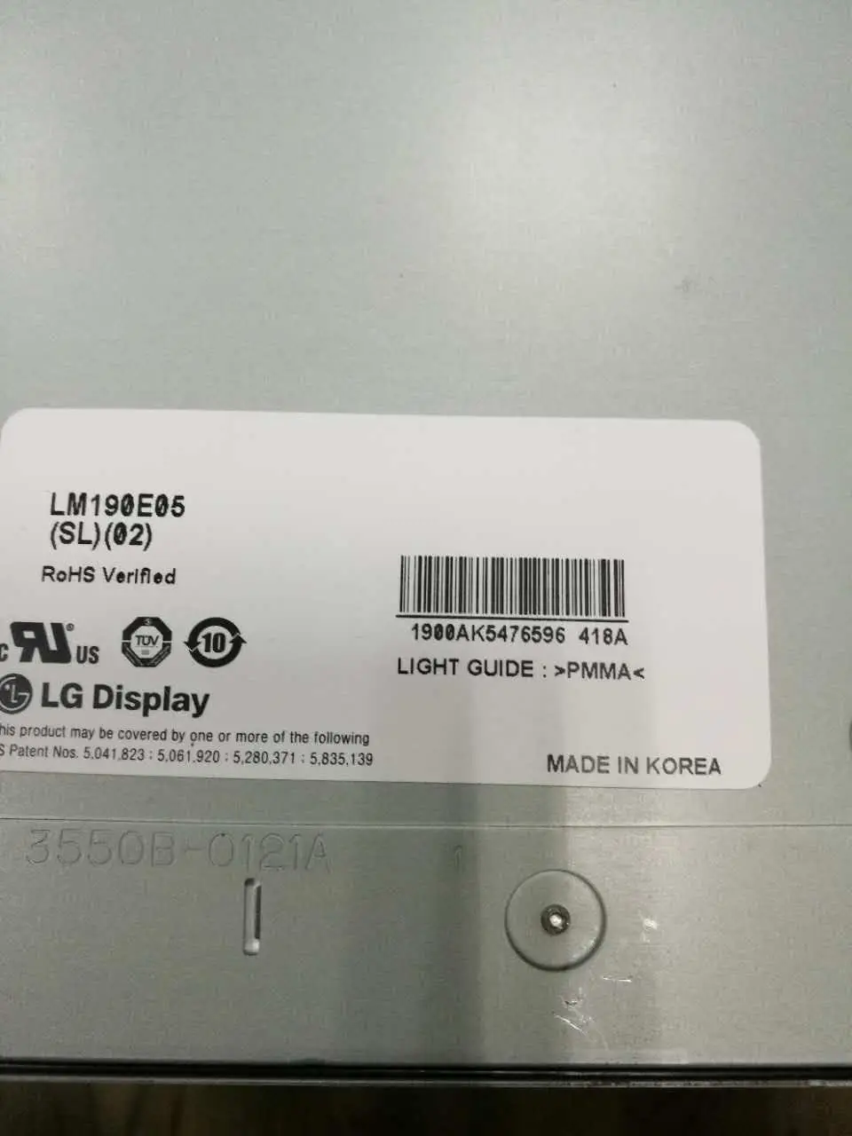 LM190E05 SL02 Оригинал класса А с лакированным 19 0 дюймов TFT ЖК дисплей Панель один год