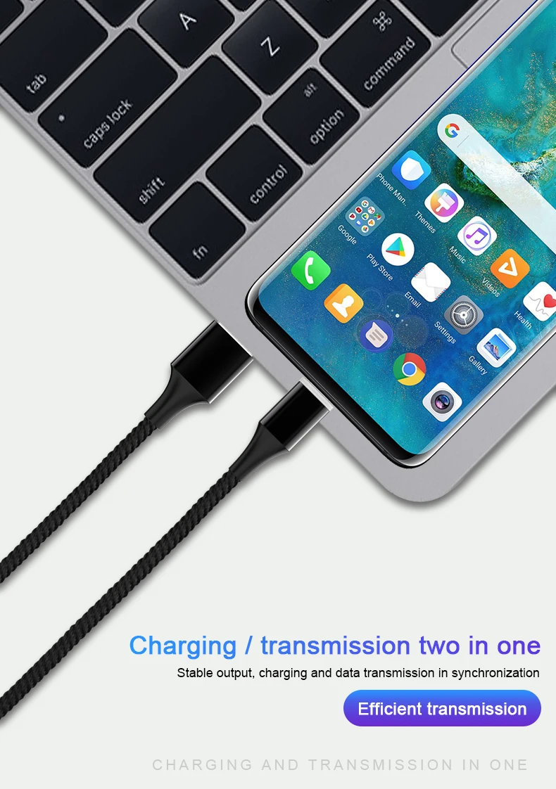 Магнитный usb-кабель Uverbon, суперзарядный кабель USB type C, Магнитный зарядный кабель Micro usb для зарядки и передачи данных, кабель USB для мобильного телефона