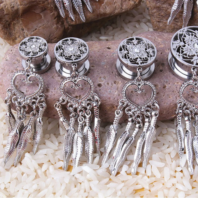 Нержавеющая Сталь 316L Ловец Снов Мотаться Винт Штекер Уха Калибр Туннель Тела