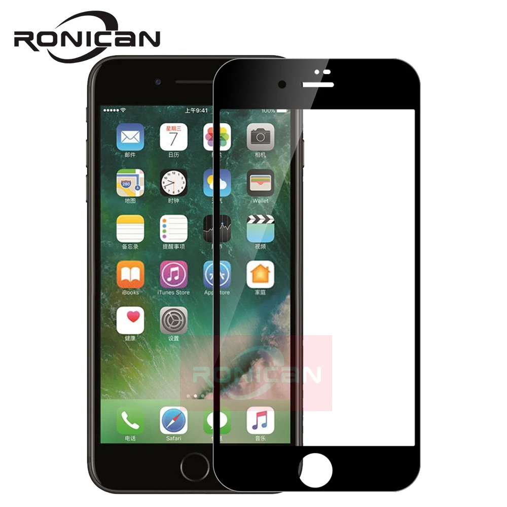 Для iPhone 8 Plus 9H 0 2 мм 2.5D цветное полное покрытие закаленное стекло RONICAN