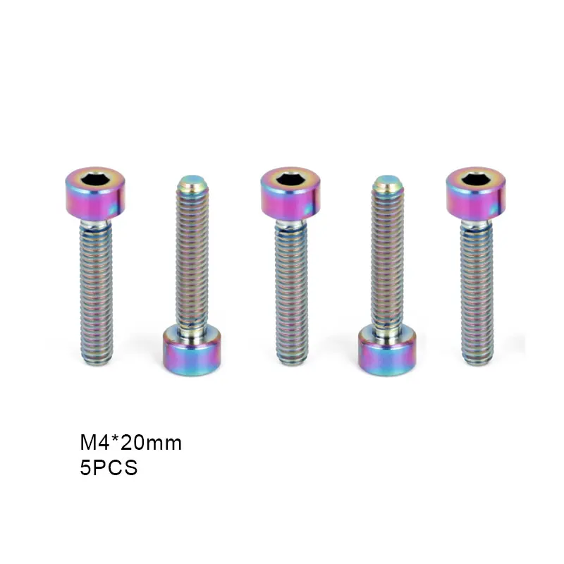 Radiant 4X20 5PCS Deemount 5 шт./лот велосипедный кабель переключения болты M4* 13,5 M4* 20 титановый болт для переключения передач кабельной линии крепления Ti TC4 винты Hex H - Цвет: Radiant 4X20 5PCS