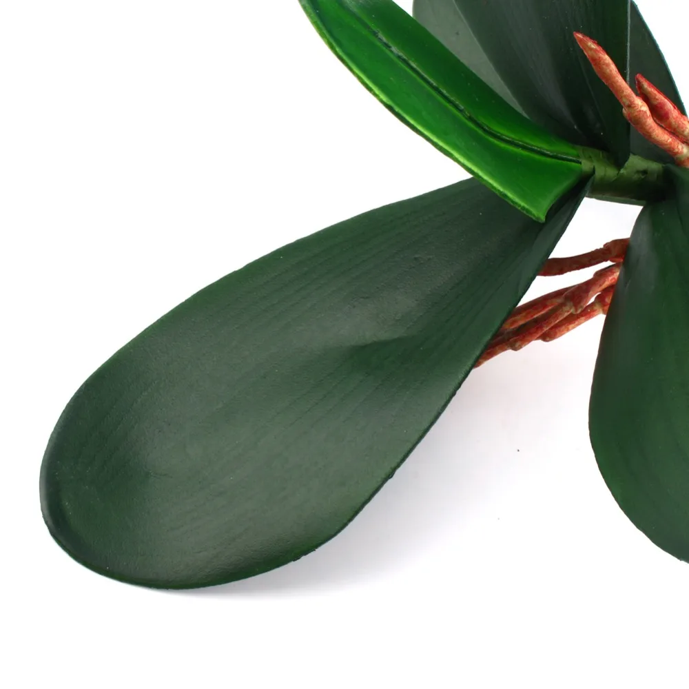 

1 PCS PU Artificial Green butterfly orchid Leaf Plastic Flower Leaf Home Wedding Party Decoration flowers auxiliary material