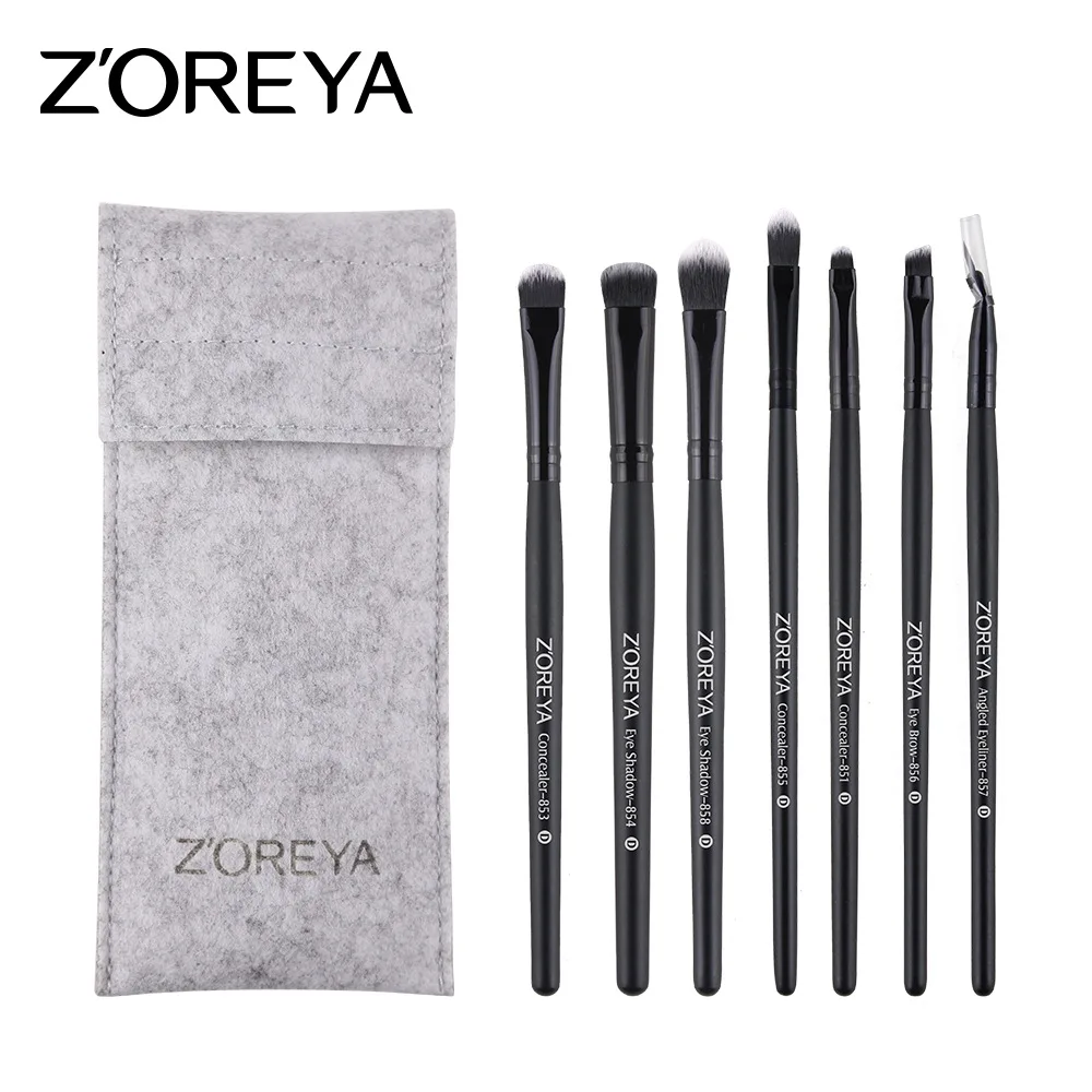 7pcs For Eye Makeup ZOREYA набор кистей для макияжа, кисти для макияжа, пудра, основа для бровей, румяна, косметические наборы Pincel Maquiagem Professional Completa - Handle Color: 7pcs For Eye Makeup