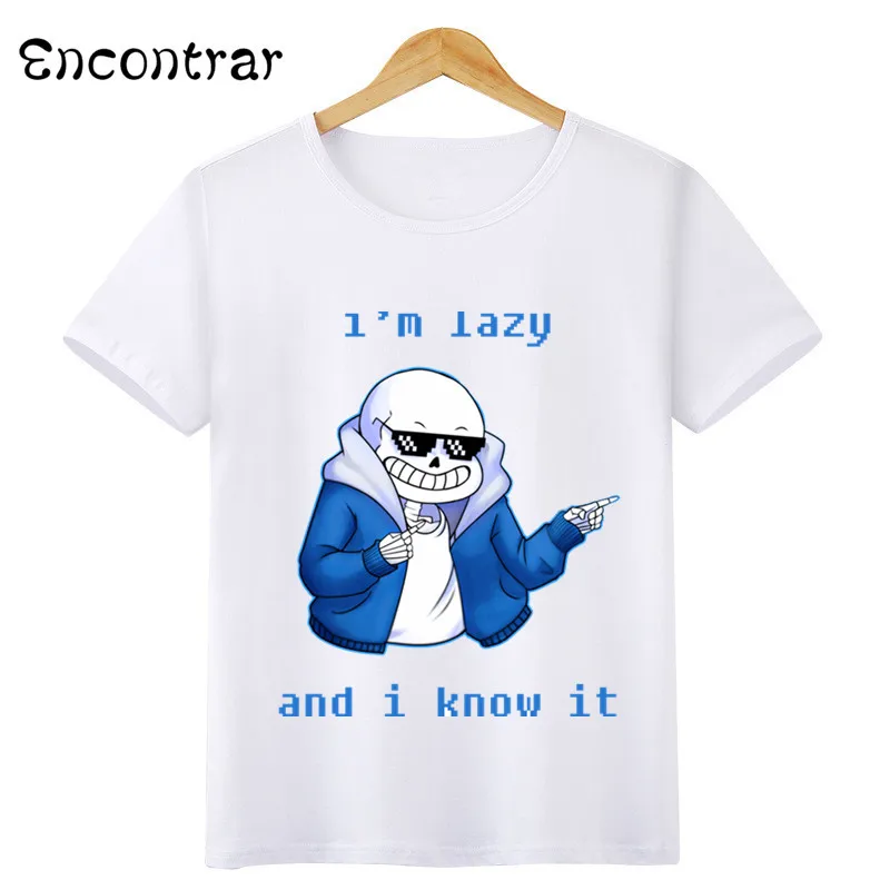 Детская футболка с рисунком игры «Undertale Sans» повседневные топы с короткими рукавами для мальчиков и девочек, детская забавная футболка HKP3053