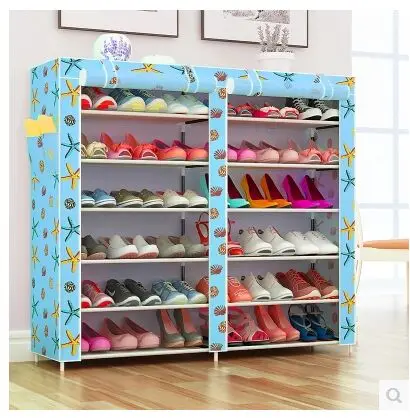 Простая вешалка для обуви из нержавеющей стали пылезащитный Тканевый шкаф