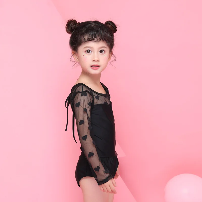 Новинка 2018 милый розовый и черный купальник для девочек купальный костюм детский