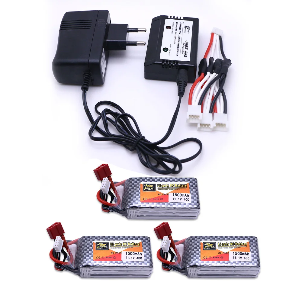 3 шт. LiPo Батарея 11 1 V 1500 Mah S 40C MAX 60C XT60/T штекер с 1in3 кабель набор зарядного устройства