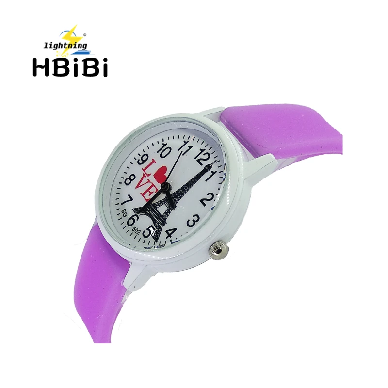 Низкая цена хорошее качество женские часы Парижская башня детские в форме сердца