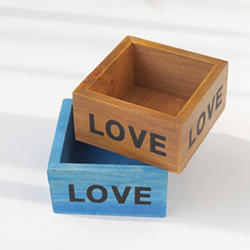 Настольный ящик для хранения ящики растений-суккулентов деревянный квадратный