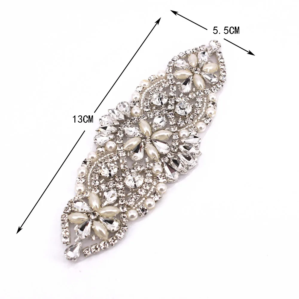 1 Pcs Handmade Iron On Patch Motif Applique Bridal DIY Rose Gold Crystal Rhinestones Appliques For Gown Sash Accessory | Свадьбы и