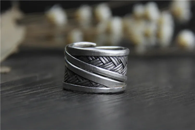 Wholesale Thai handmade silver plated ring men and women weave retro style | Украшения и аксессуары