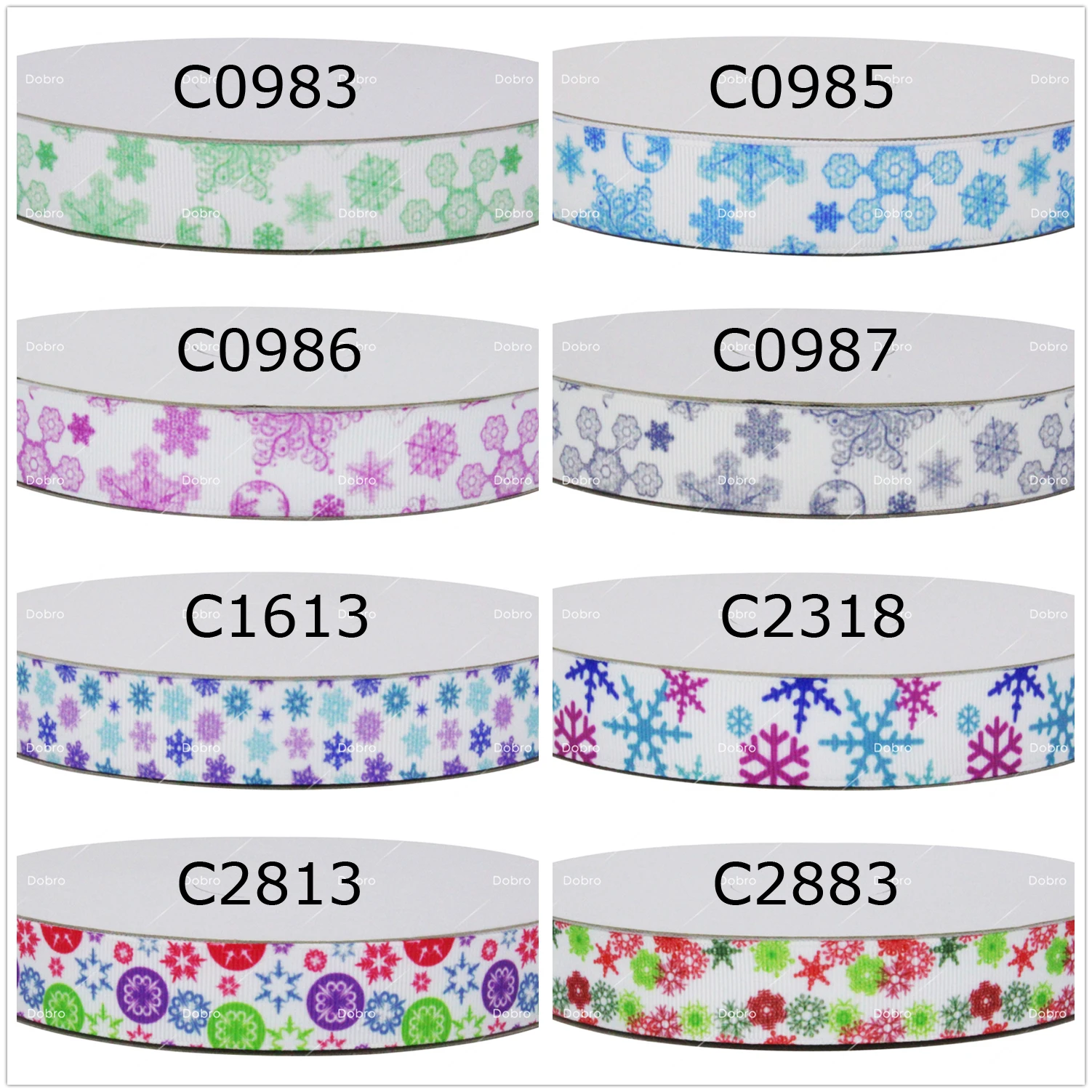 22 выбор 7/" 22 мм зима Рождество снежинки печатных Grosgrain Ленты для DIY Детские Ремесло партия украшения, подарочная упаковка