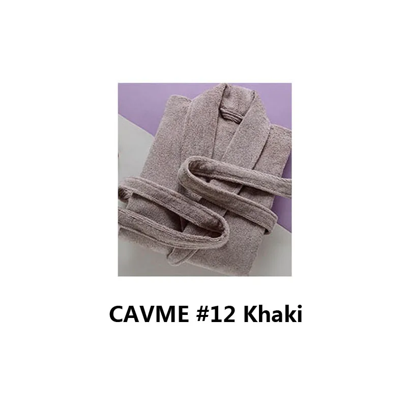 CAVME 12 Зимний банный халат из хлопка и махровой ткани, женское кимоно, мужской длинный халат размера плюс, ночная рубашка с капюшоном - Цвет: CAVME 12