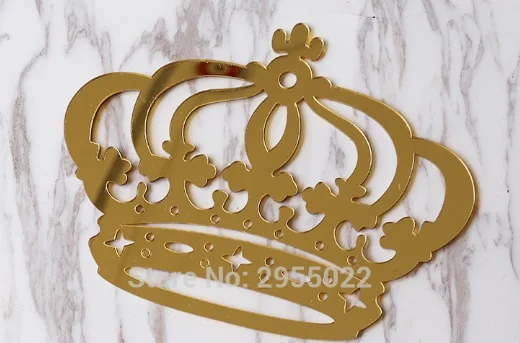 Персонализированное Зеркало акриловая принцесса Корона настенный знак с именем свадебный подарок, индивидуальный СЕМЕЙНЫЙ Знак - Цвет: Gold crown