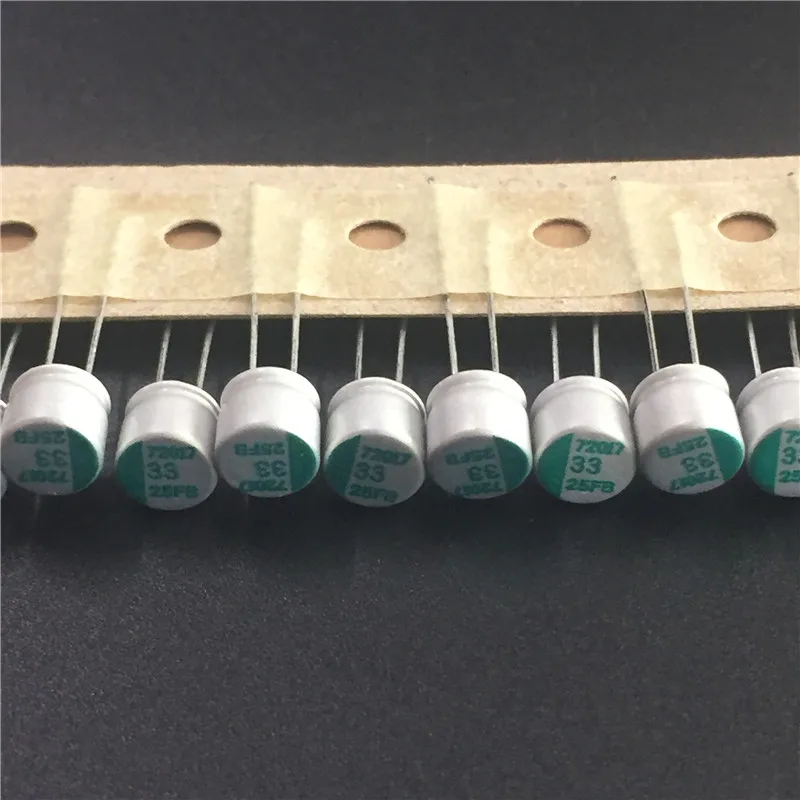 100pcs 33uF 25V SAMWHA FB Series 6.3x6mm 25V33uF Solid Capacitor | Электронные компоненты и принадлежности