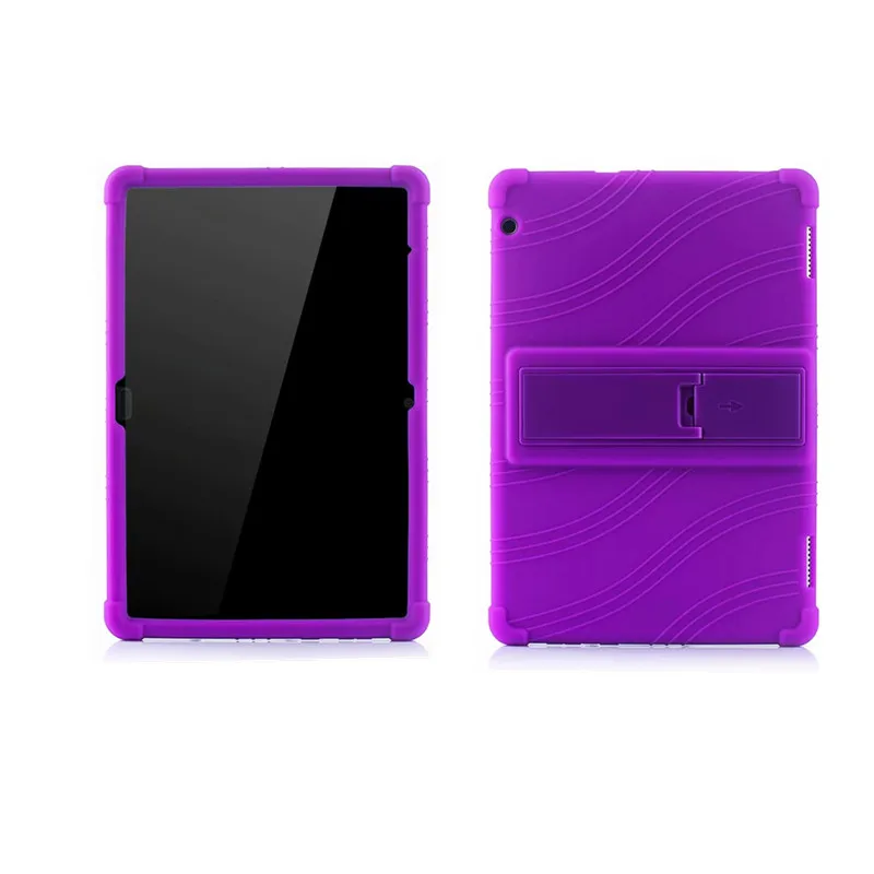 purple Силиконовый чехол для huawei mediapad T5 AGS2-W09/L09/L03/W19 10," Чехол-подставка для планшета huawei mediapad T5 10 мягкий Чехол+ пленка+ ручка - Цвет: purple
