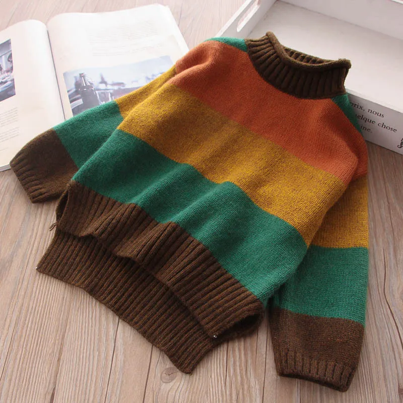 Everweekend дети Multi Цвет полосатые трикотажные свитера Осень Весна Прекрасные