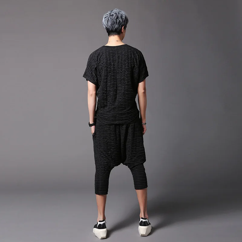 Брюки мужские винтажные для ночного клуба эластичные шаровары в стиле хип-хоп