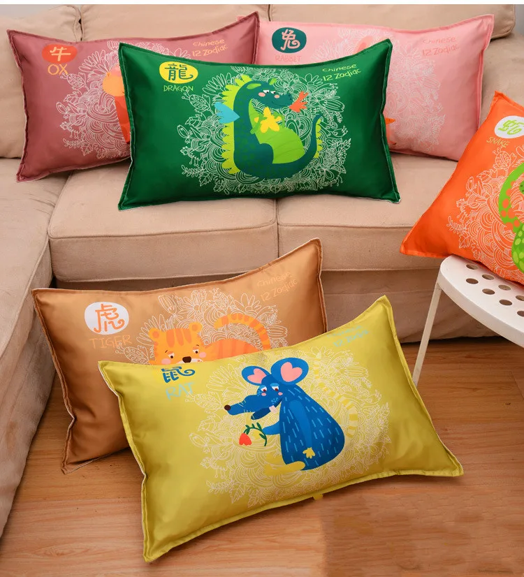 

1pc Pure Emulation Silk Satin Pillowcase Single Pillow Cover Multicolor 48*74cm