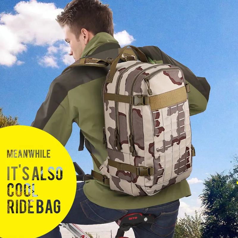Спортивный военный тактический камуфляжный рюкзак для альпинизма кемпинга