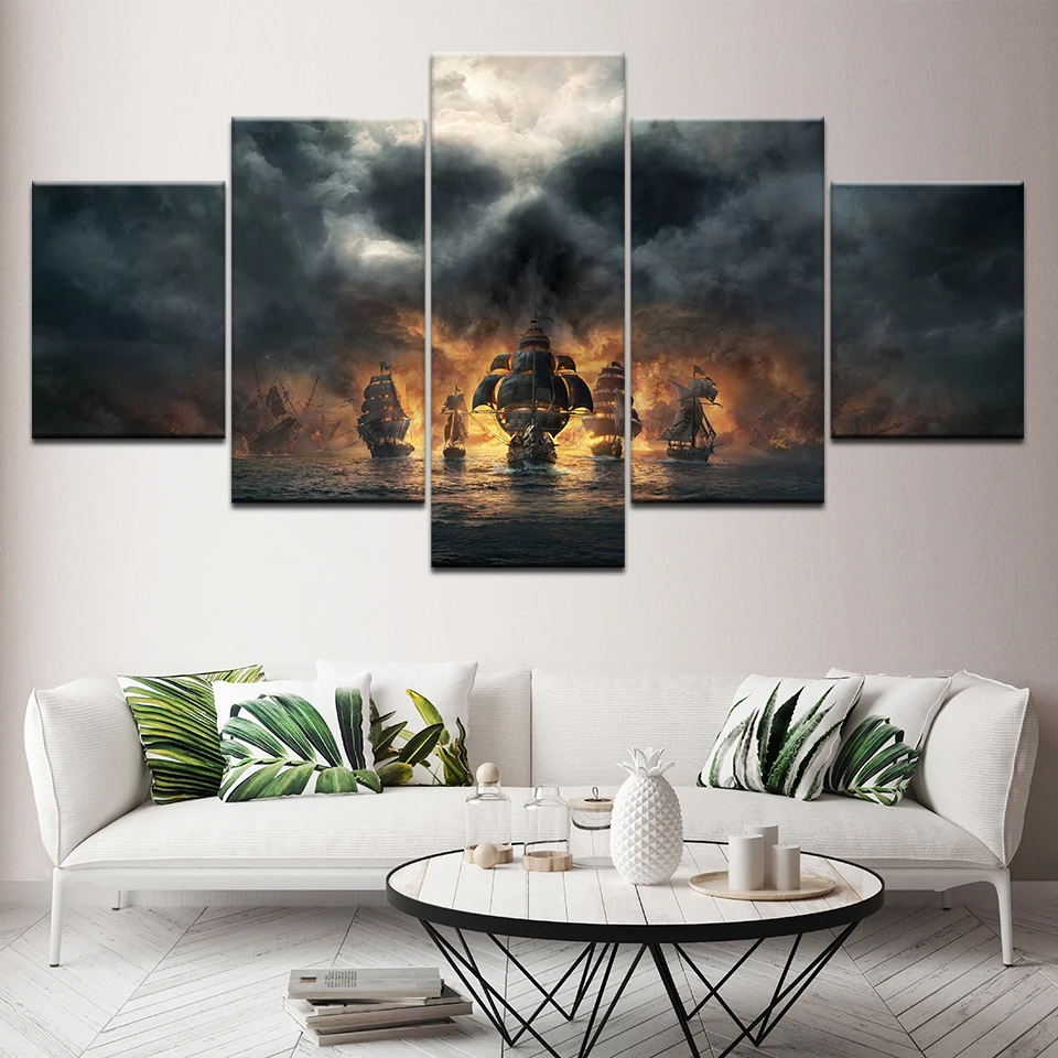 5 шт. картина из холста Пираты Карибского моря настенные художественные картины