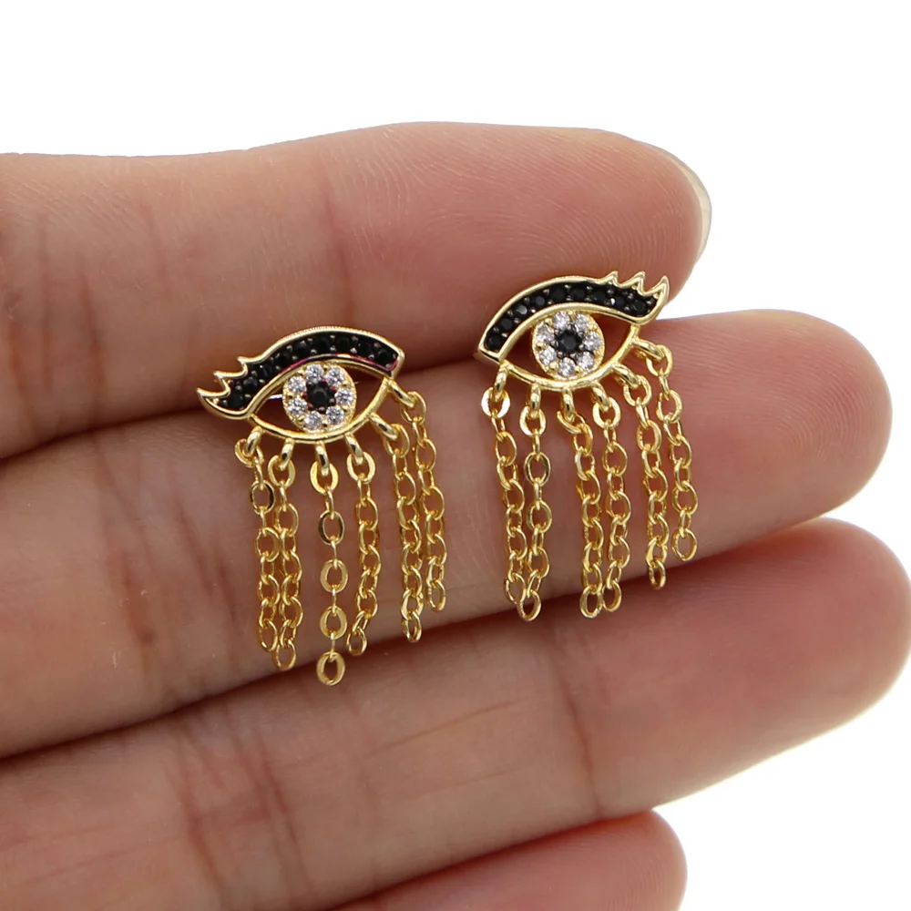 Черные и синие милые серьги сглаза для молодых девушек фабричная акция модные