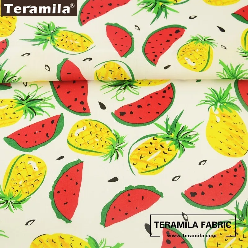Хлопок Teramila поплин ткань ручная работа тильда принт свежие фрукты дизайн
