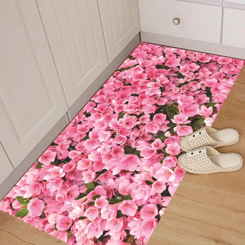 Высококачественная розовая персиковая наклейка в форме цветка напольный декор