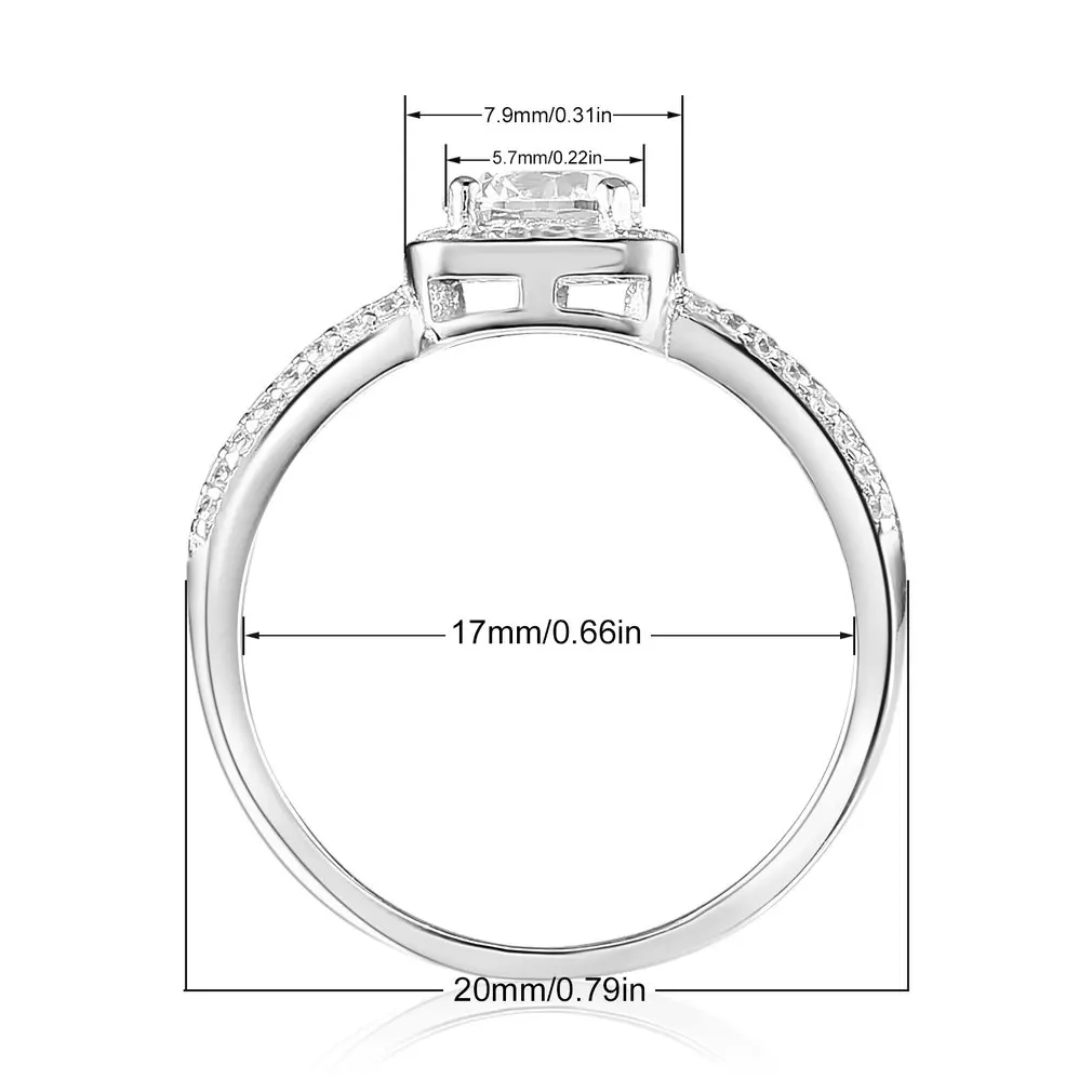 Очаровательный горный хрусталь кольцо с инкрустацией циркон Роскошные
