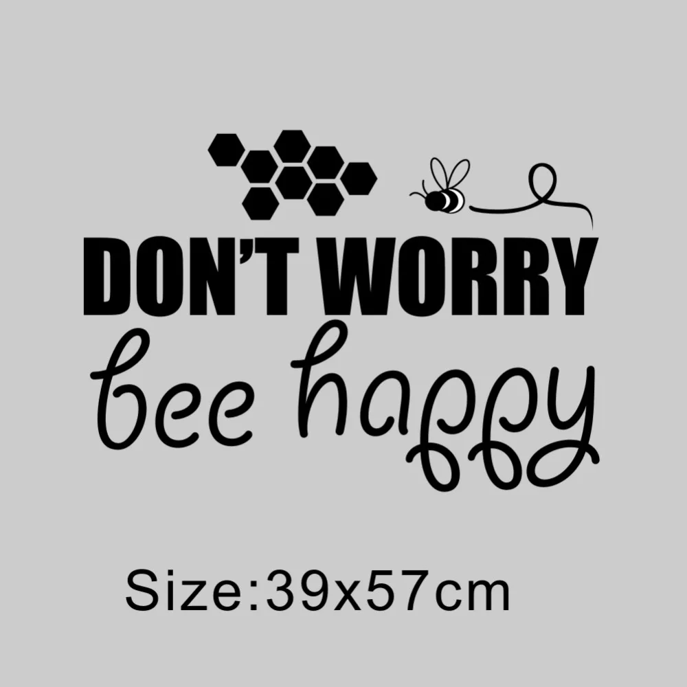

Dont Worry Bee Happy Vinyl Quote Wall Decal Sticker Wall Art Home Decor