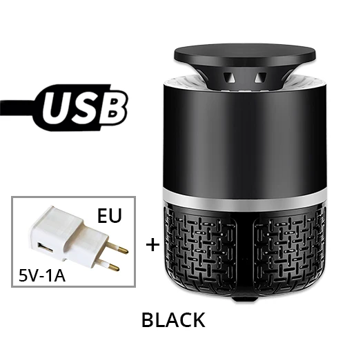 KL-A8 black EU USB Электрический фотокаталитический комаров-убийца лампа без излучения наклейка от комаров лампа крытый Открытый вредителей лампа ловушка для насекомых - Цвет: KL-A8 black EU