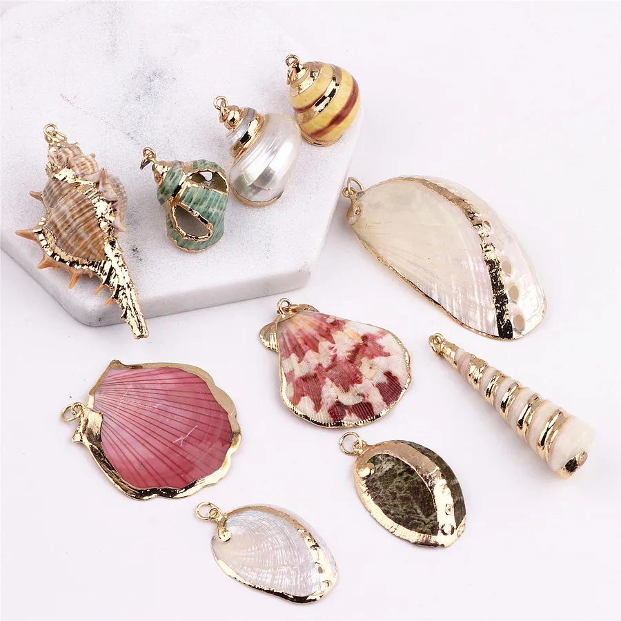 Diy Натуральный раковину ожерелье серьги ручной работы кулон аксессуары материал