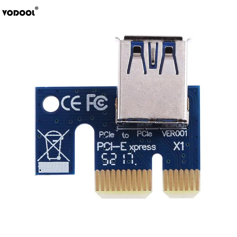 USB 3 0 PCI E Express 1X к 16X расширитель Riser Card адаптеру с 6 контактным кабелем питания для