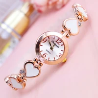 2019 splendid luxury women girls students wristwatches ladies fashion daisies diamond heart shape bracelet clock holiday gifts