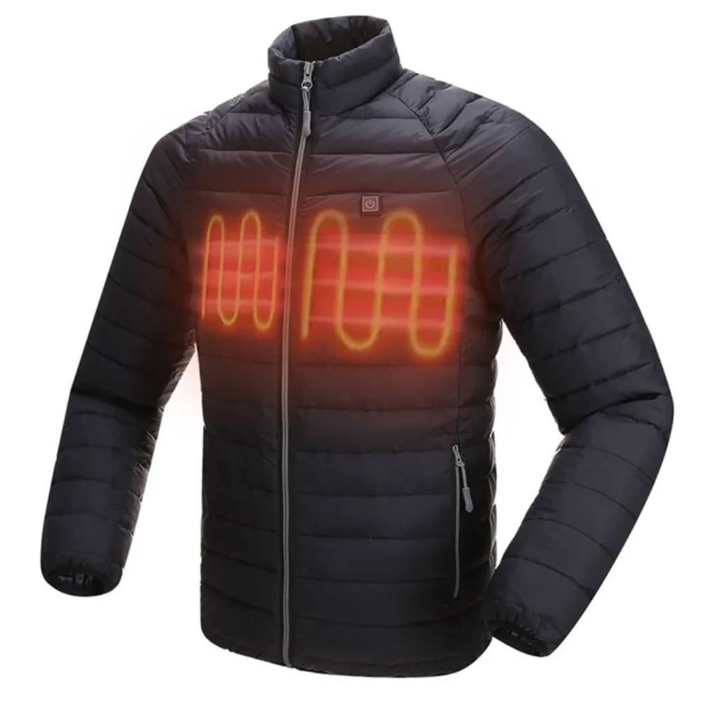 Men Sports Solid Casual Electric Heating Clothing Jacket Windproof Winter Outerwear Lightweight Adjustable Temperature | Мужская одежда