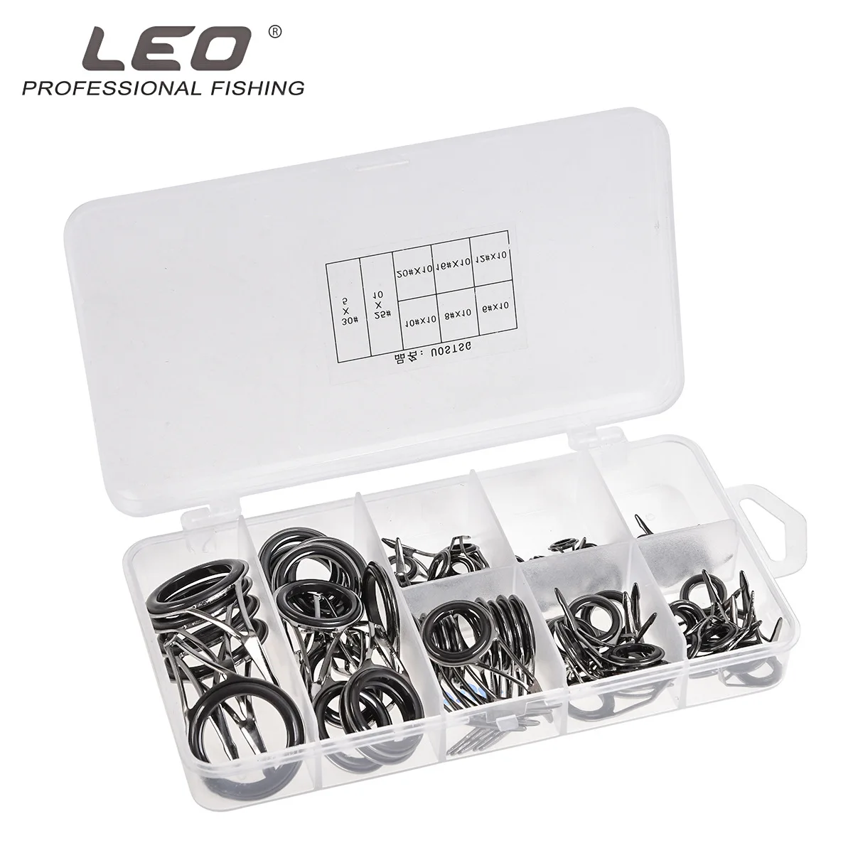 

75pcs/box Leo Fishing Rod Guide Rings 27926 Stainless Steel Lure Guide Ring Suit Ceramic Inner Ring Fishing Accessories Pesca