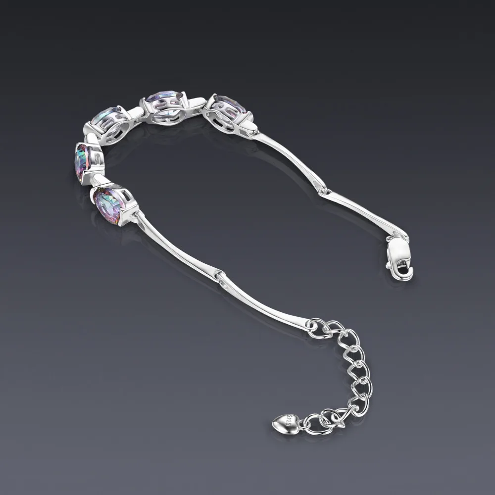 Jewelrypalace 6ct вогнутый овал натуральная мистический Радуга Топаз браслет Твердые