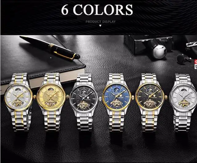 Relogio automatico masculino Лидирующий бренд Tevise Новая автоматическая часы Для мужчин Tourbillon