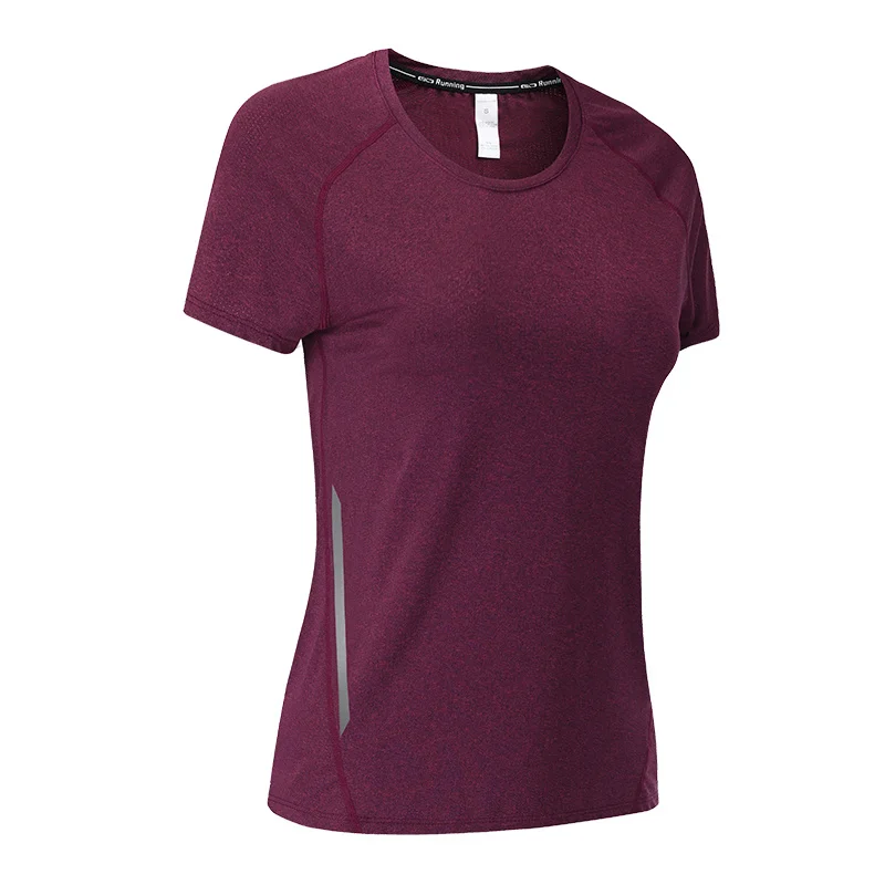 women t-shirts sport Женская футболка для бега, быстросохнущая, для фитнеса, обтягивающая с короткими рукавами, дышащая, для спортзала, нейлон, спортивная одежда, рубашки для йоги, компрессионные женские - Цвет: women t-shirts sport